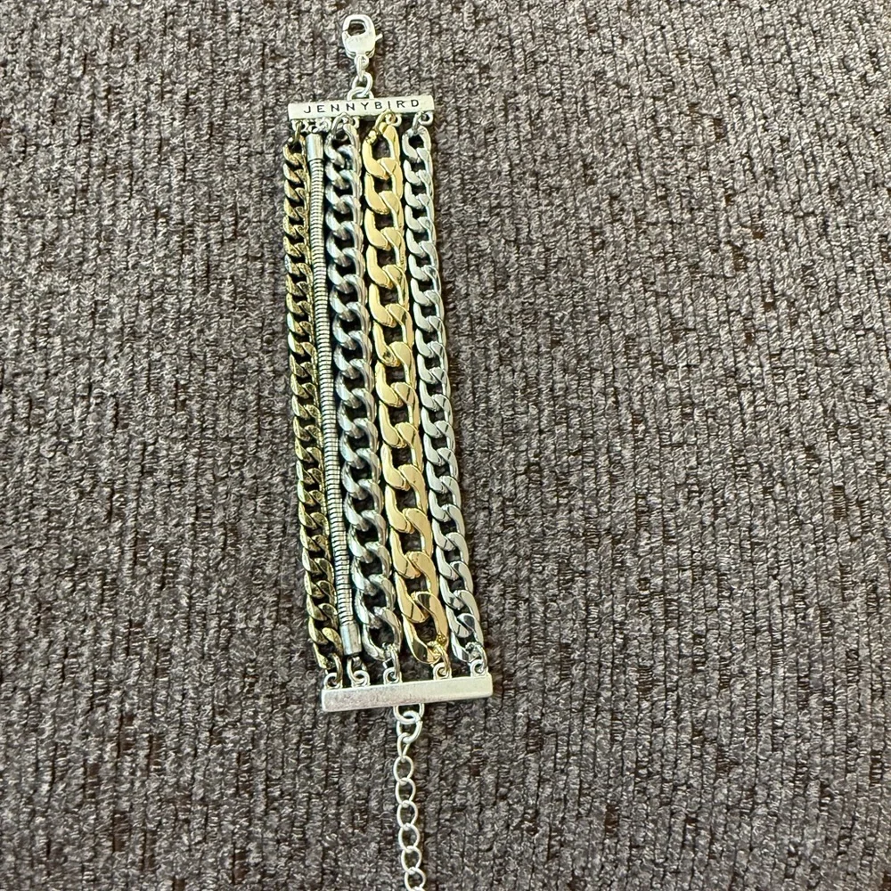 Jenny Bird Multi-Row Chain Bracelet in Gold and Silver Tones